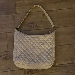 MZ Wallace Crossbody Hobo Bag in Buff w/ 2 Interchangeable Straps